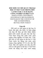 CÁCH MẠNG CÔNG NGHIỆP 4 0 và vấn đề đổi mới cơ CHẾ QUẢN TRỊ đại học ở VIỆT NAM HIỆN NAY