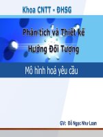 Bài giảng phân tích và thiết kế hướng đối tượng  mô hình hóa yêu cầu   đỗ ngọc như loan 