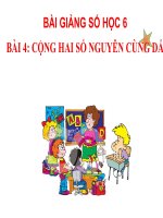 Bài giảng Số học 6 chương 2 bài 4: Cộng hai số nguyên cùng dấu