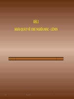 Khái quát về Chủ nghĩa Mác  lênin