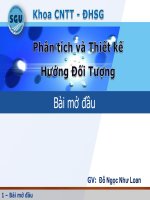 Bài giảng phân tích và thiết kế hướng đối tượng  bài mở đầu   đỗ ngọc như loan 