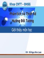 Bài giảng phân tích và thiết kế hướng đối tượng  giới thiệu môn học   đỗ ngọc như loan 