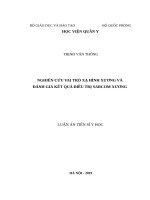 Nghiên cứu vai trò của xạ hình xương và đánh giá kết quả điều trị sarcom xương  