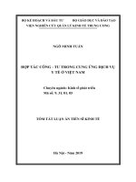 Hợp tác công – tư trong cung ứng dịch vụ y tế ở việt nam tt 