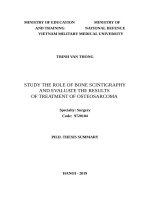 Nghiên cứu vai trò của xạ hình xương và đánh giá kết quả điều trị sarcom xương tt tiếng anh 