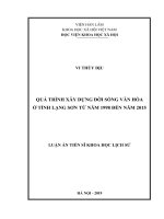 Quá trình xây dựng đời sống văn hóa ở tỉnh Lạng Sơn từ năm 1998 đến năm 2015 (Luận án tiến sĩ)