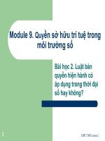 Bài học 2. Luật bản quyền hiện hành có áp dụng trong thời đại số hay không