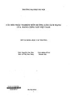 câu hỏi trắc nghiệm môn đường lối cách mạng của đảng cộng sản việt nam