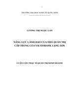 Nghiên cứu năng lực lãnh đạo của nhà quản trị cấp trung của VietinBank – Chi nhánh Lạng Sơn