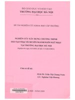 nghiên cứu xây dựng chương trình đào tạo thạc sĩ chuyên ngành ngôn ngữ nhật tại trường đại học hà nội
