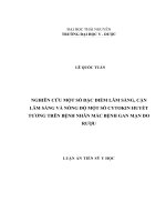 Nghiên cứu một số đặc điểm lâm sàng, cận lâm sàng và nồng độ một số cytokin huyết tương trên bệnh nhân mắc bệnh gan mạn do rượu 