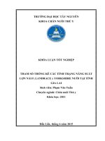 THAM số THỐNG kê các TÍNH TRẠNG NĂNG SUẤT lợn nái f1 LANDRACE x YORKSHIRE NUÔI tại TỈNH GIA LAI