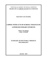 Ứng phó với hành vi bạo lực học đường của học sinh trung học cơ sở tt tieng anh