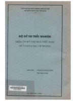 bộ đề thi trắc nghiệm môn cơ sở văn hóa việt nam