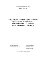Thực trạng sử dụng mạng xã hội ở Việt Nam 2019, từ đó đề xuất giải pháp giảm tác hại của mạng xã hội đến con người