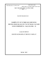 Nghiên cứu xử lý hiệu quả DDT bằng phương pháp quang xúc tác sử dụng vật liệu nano compozit Fe CuOx GO; SBA  15  (Luận án tiến sĩ)