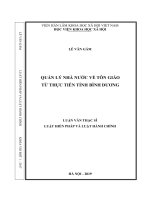 Quản lý nhà nước về tôn giáo từ thực tiễn tỉnh bình dương
