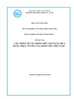 CÁC NHÂN tố tác ĐỘNG đến tần SUẤT MUA HÀNG TRỰC TUYẾN của SINH VIÊN VIỆT NAM 