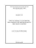 Công tác giáo dục lý luận chính trị cho cán bộ đảng viên trên địa bàn quận 11, thành phố hồ chí minh   thực trạng và giải pháp