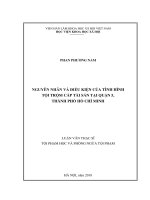 Nguyên nhân và điều kiện của tình hình tội trộm cắp tài sản tại quận 5, thành phố hồ chí minh