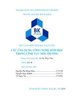 CÁC ỨNG DỤNG CÔNG NGHỆ SINH học TRONG LĨNH vực môi TRƯỜNG 