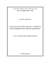 Nâng cao chất lượng nhân lực tại Công ty Trách Nhiệm Hữu Hạn Thương Mại Kim Đức