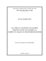 Lựa chọn của người dân về các loại hình chăm sóc người cao tuổi hiện nay