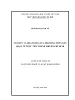 Tổ chức và hoạt động của hội đồng nhân dân quận từ thực tiễn thành phố hồ chí minh