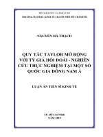 (Luận án tiến sĩ) Quy tắc Taylor mở rộng đối với tỷ giá hối đoái  nghiên cứu thực nghiệm tại một số quốc gia Đông Nam Á