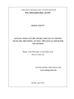Giáo dục pháp luật đối với học sinh tại các trường trung học phổ thông, từ thực tiễn quận 10, thành phố hồ chí minh 