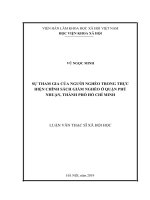 Sự tham gia của người nghèo trong thực hiện chính sách giảm nghèo ở quận phú nhuận, thành phố hồ chí minh 