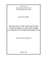 Thu hút đầu tư trực tiếp nước ngoài vào phát triển các khu công nghiệp của tỉnh hưng yên theo hướng bền vững 
