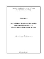 Điều kiện kinh doanh thực phẩm theo pháp luật việt nam hiện nay từ thực tiễn thành phố hồ chí minh 