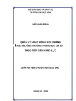 Quản lý hoạt động bồi dưỡng hiệu trưởng trường THCS theo tiếp cận năng lực 