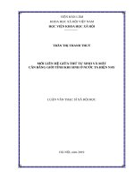 Mối liên hệ giữa thứ tự sinh và MCBTKS ở nước ta hiện nay 