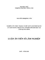 Nghiên cứu thực trạng và đề xuất giải pháp quản lý cháy rừng thích ứng với biến đổi khí hậu tại tỉnh quảng bình 