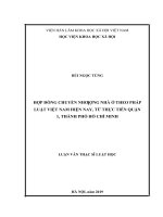 Hợp đồng chuyển nhượng nhà ở theo pháp luật việt nam hiện nay, từ thực tiễn quận 1, thành phố hồ chí minh 