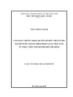 Cấp giấy chứng nhận QSHNƠ cho người nước ngoài theo pháp luật Việt Nam từ thực tiễn thành phố Hồ Chí Minh