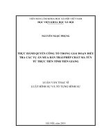 Thực hành quyền công tố trong giai đoạn điều tra các vụ án mua bán trái phép chất ma túy từ thực tiễn tỉnh tiền giang