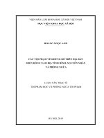Các tội phạm về khủng bố trên địa bàn miền đông nam bộ tình hình, nguyên nhân và phòng ngừa 