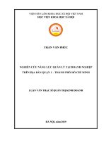 Nghiên cứu năng lực quản lý tại doanh nghiệp trên địa bàn Quận 1  thành phố Hồ Chí Minh