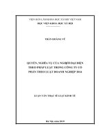 Quyền, nghĩa vụ của người đại diện theo pháp luật trong công ty cổ phần theo luật doanh nghiệp 2014 