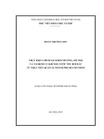 Thực hiện chính sách bồi thường, hỗ trợ và tái định khi cư khi nhà nước thu hồi đất từ thực tiễn quận 10, thành phố hồ chí minh”