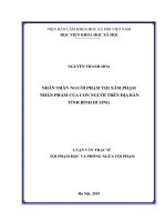Nhân thân người phạm tội xâm phạm nhân phẩm của con người trên địa bàn tỉnh Bình Dương (Luận văn thạc sĩ)