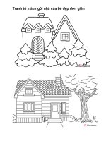 Tranh tô màu ngôi nhà đơn giản dễ tô cho bé 1 