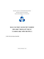 BÁO cáo THỰC HÀNH THÍ NGHIỆM hóa học TRONG kỹ THUẬT và KHOA học môi TRƯỜNG 2 