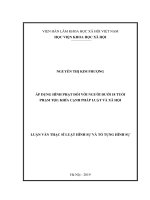 Áp dụng hình phạt đối với người dưới 18 tuổi phạm tội khía cạnh pháp luật và xã hội (Luận văn thạc sĩ)