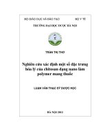 Nghiên cứu xác định một số đặc trưng hóa lý của chitosan dạng nano làm polymer mang thuốc 