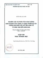 Nghiên cứu phân tích hoạt động kinh doanh của công ty dược phẩm hà tây thông qua một số chỉ tiêu kinh tế từ năm 1996   2000 