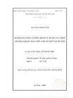 Đánh giá chất lượng dịch vụ dược của một số nhà thuốc đạt tiêu chuẩn GPP tại hà nội 